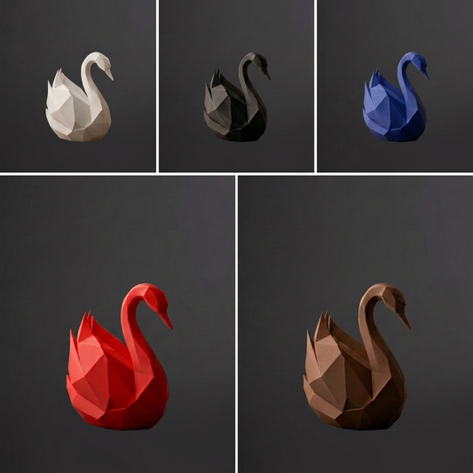 Cygne low poly - Sculpture décorative