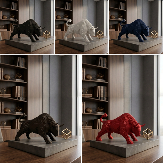 Taureau strates - Sculpture décorative topographique