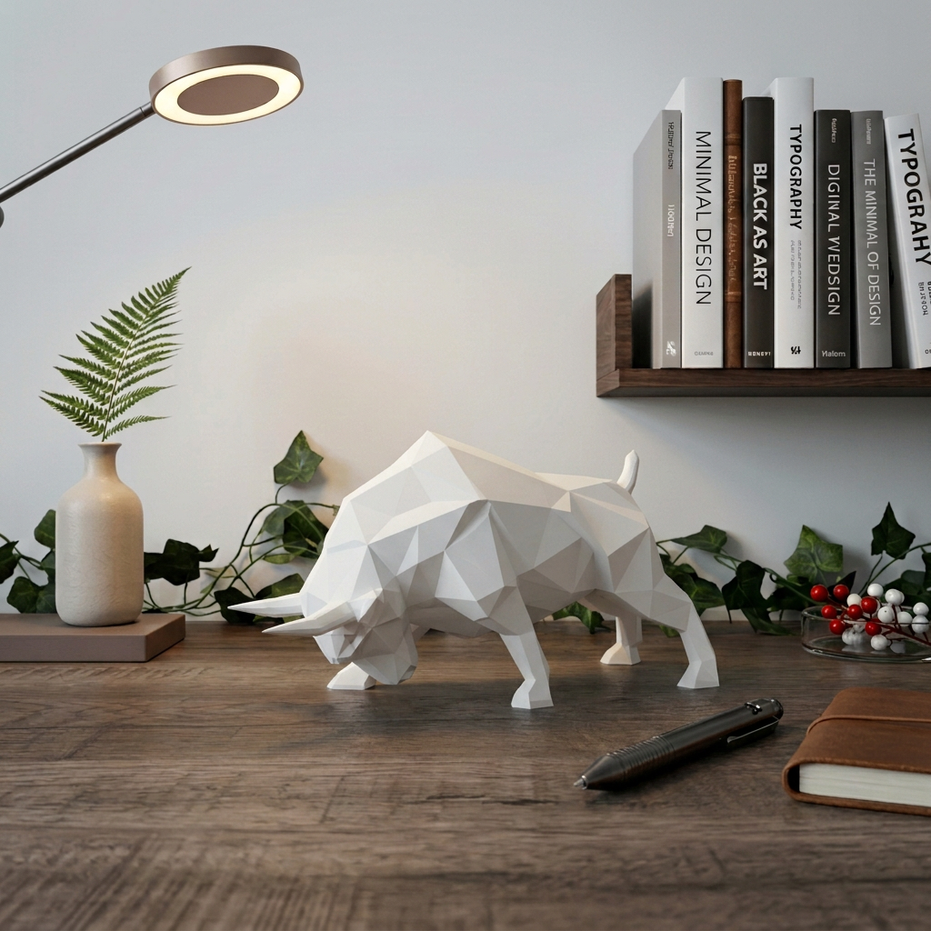 Taureau low poly - Sculpture décorative