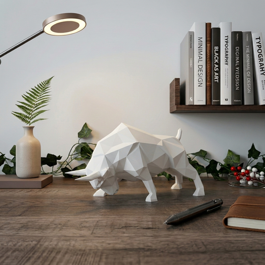 Taureau low poly - Sculpture décorative