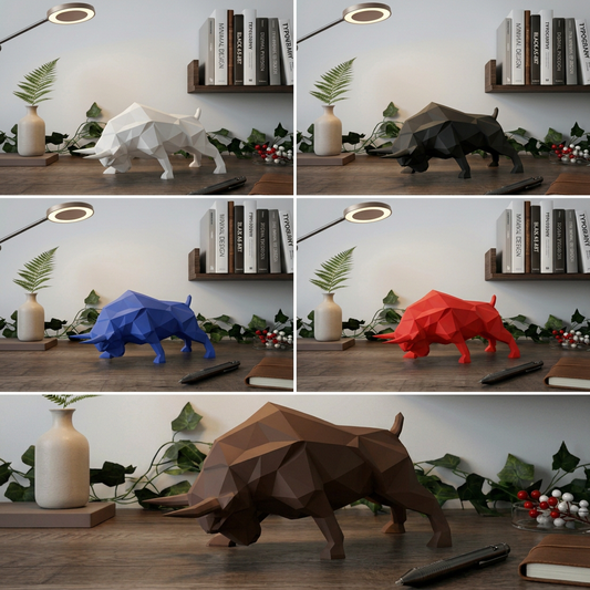 Taureau low poly - Sculpture décorative