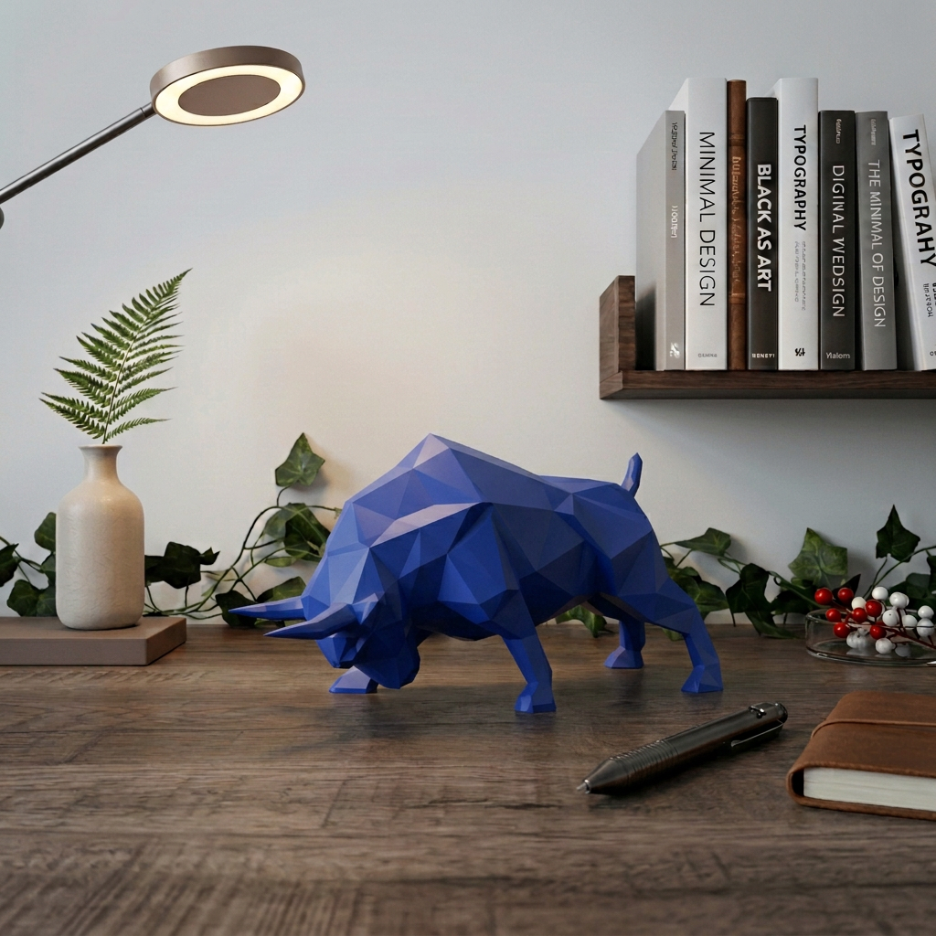 Taureau low poly - Sculpture décorative