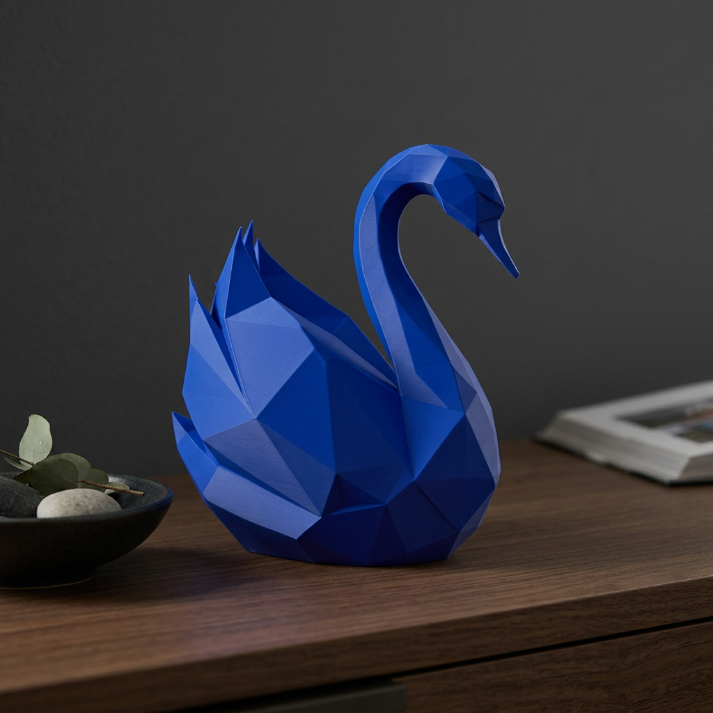 Cygne low poly - Sculpture décorative