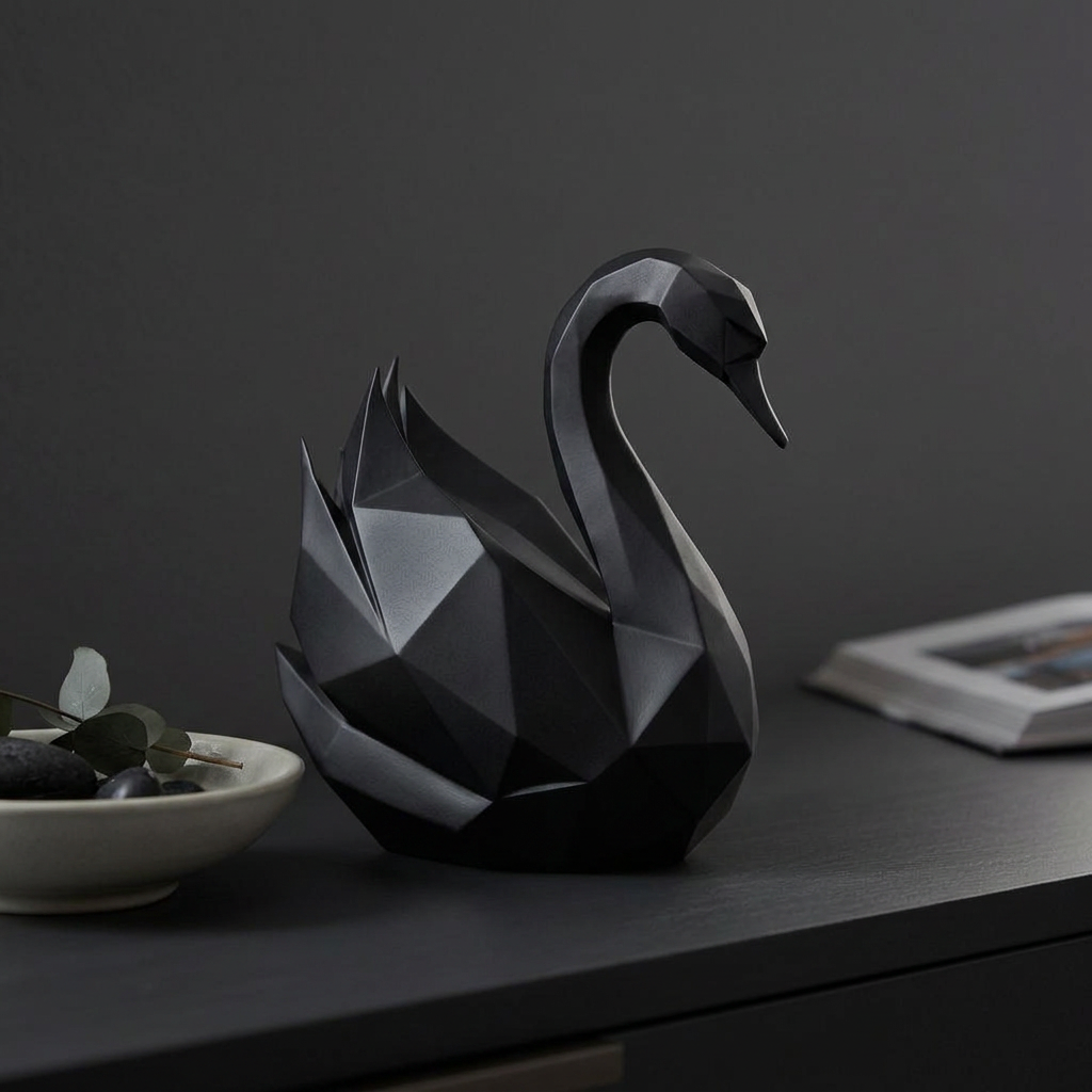 Cygne low poly - Sculpture décorative