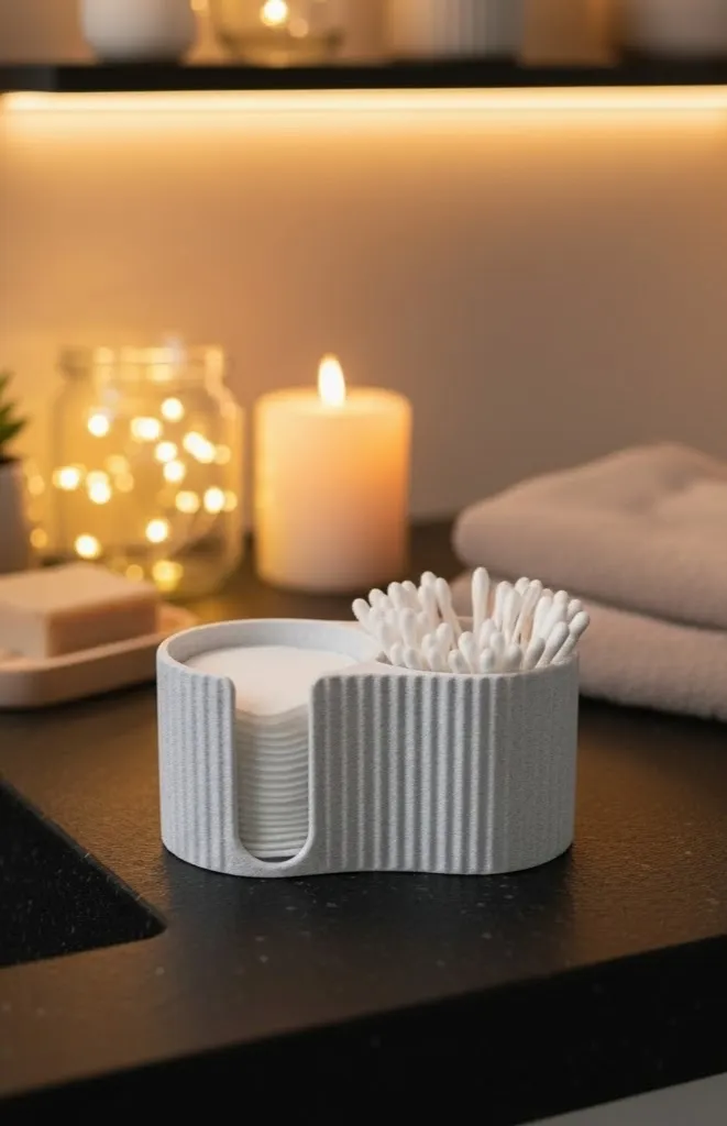 Rangement coton et coton-tiges - Organiseur salle de bain