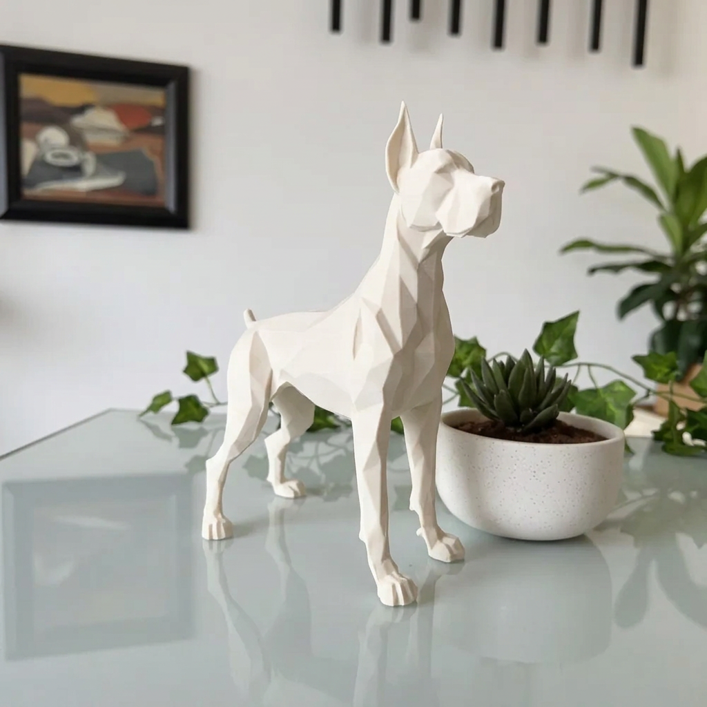 Dogue low poly - Sculpture décorative chien