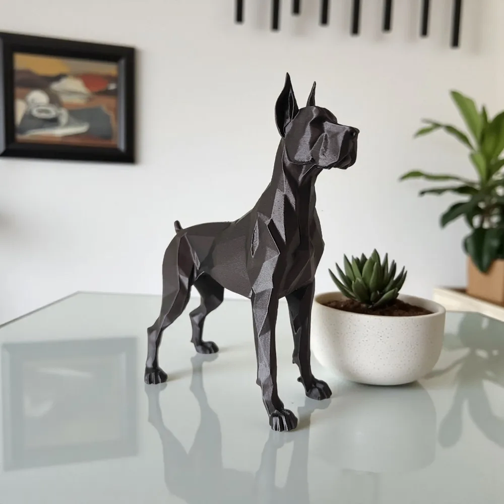 Dogue low poly - Sculpture décorative chien