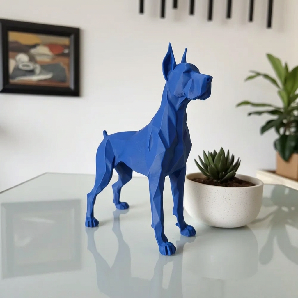 Dogue low poly - Sculpture décorative chien