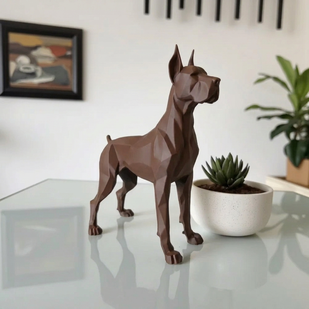 Dogue low poly - Sculpture décorative chien