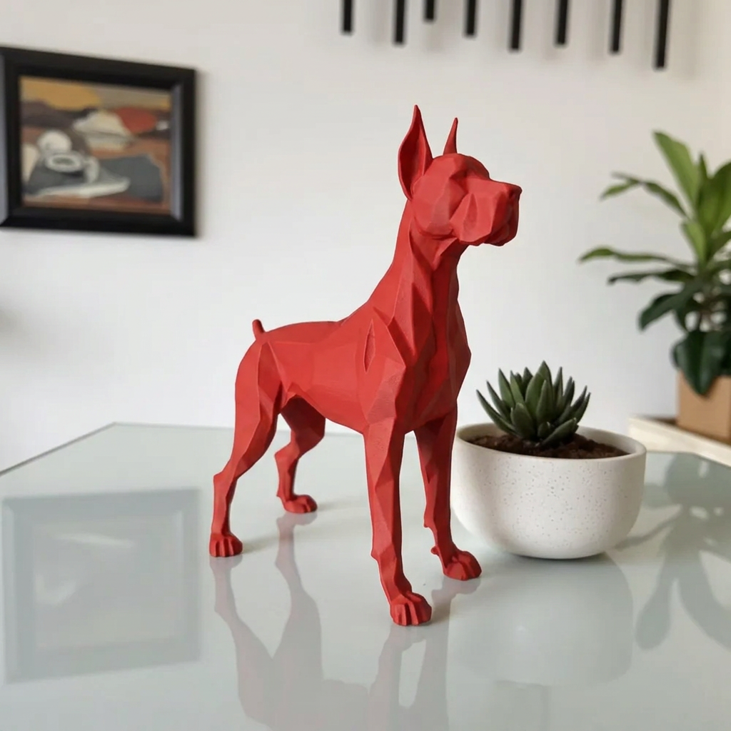 Dogue low poly - Sculpture décorative chien