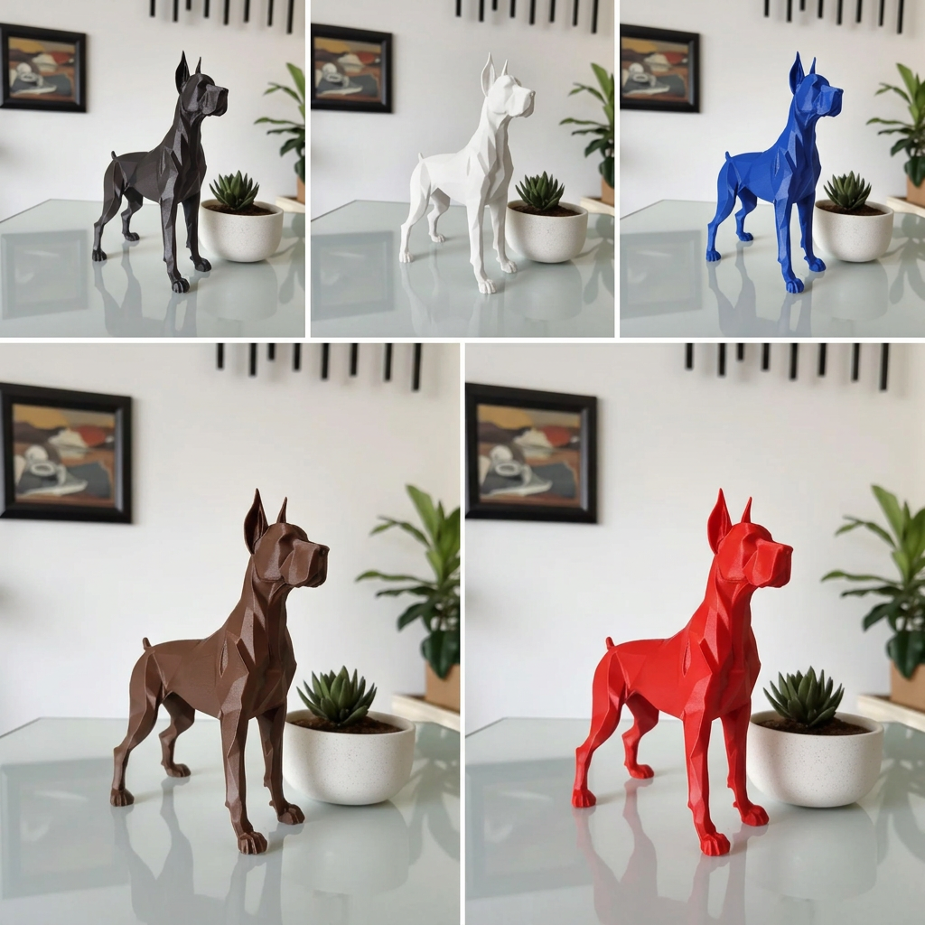 Dogue low poly - Sculpture décorative chien