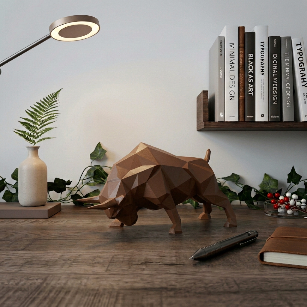 Taureau low poly - Sculpture décorative