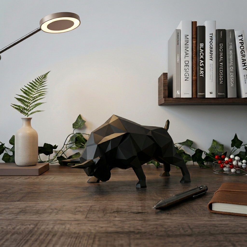 Taureau low poly - Sculpture décorative